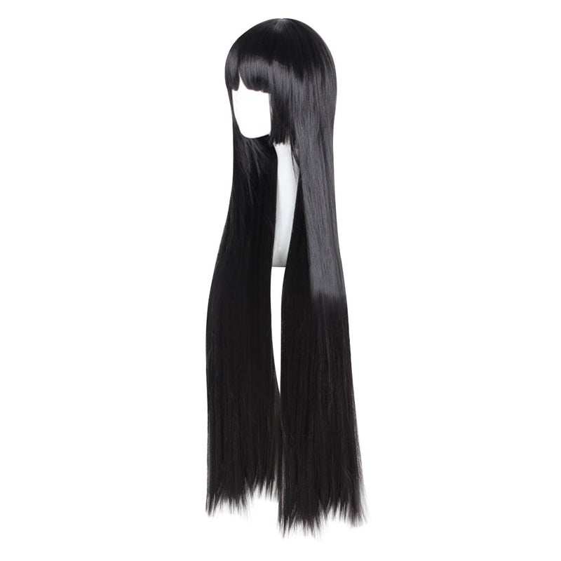 C-ZOFEK Black Cosplay Wig Women 80cm Long Straight Hair (Black) - Image 2